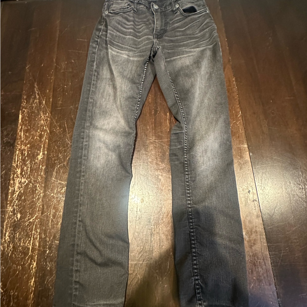 BKE Men's Charcoal Slim Straight Jeans